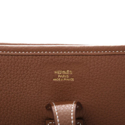 Hermes Taurillon Clemence Evelyne III PM Gold 7 of 11