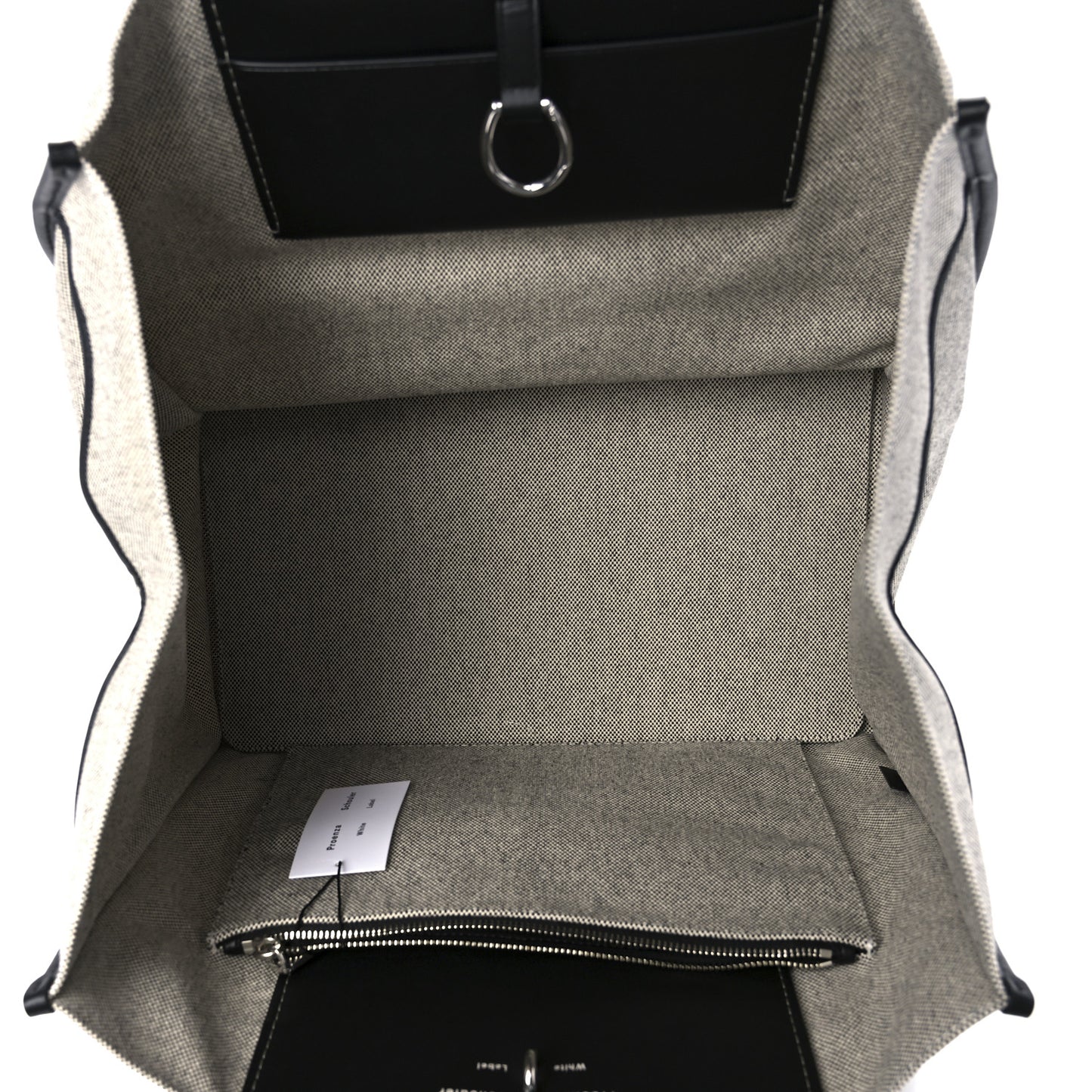 Canvas Calfskin XL Morris Tote Optic White Black