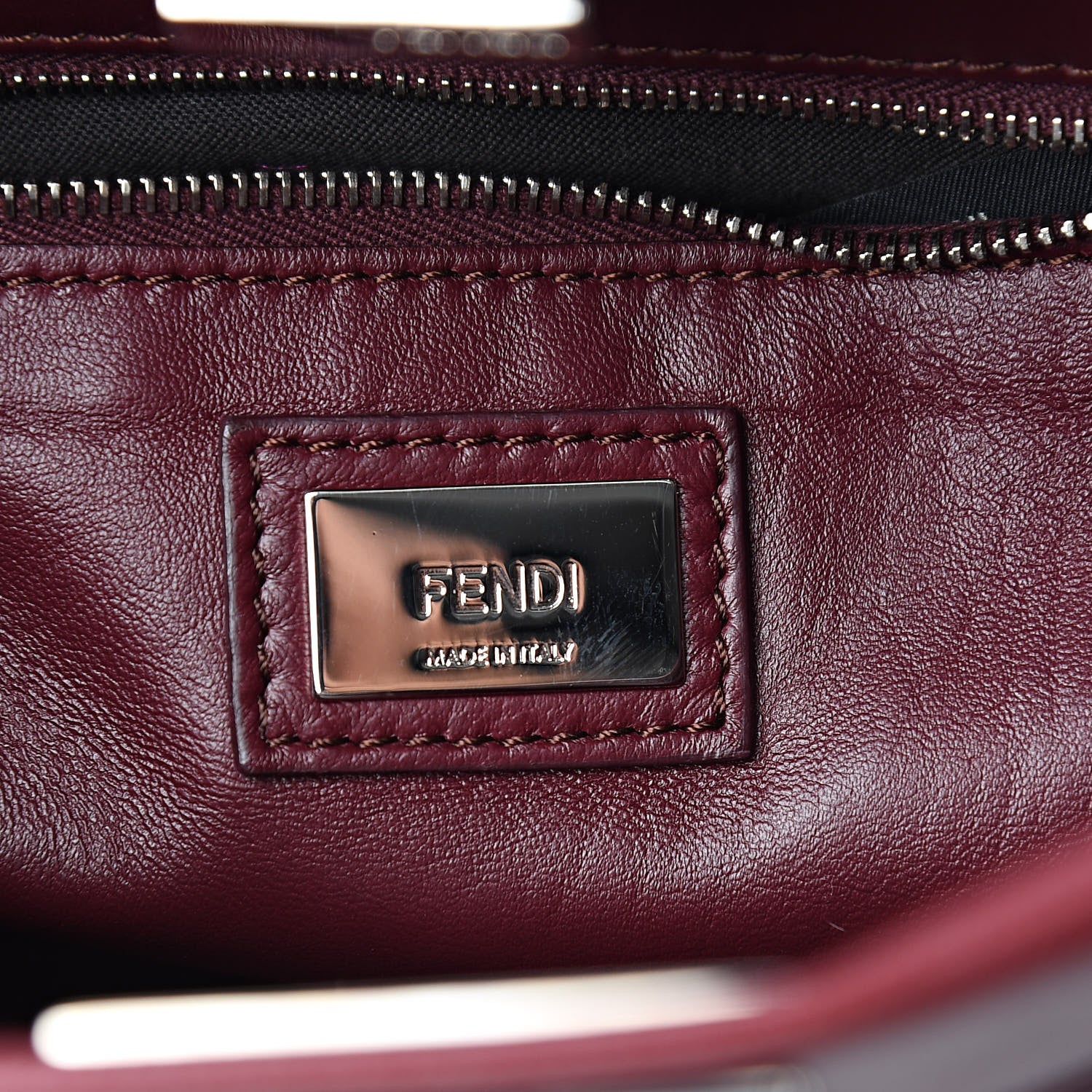 Fendi Nappa Mini Peekaboo Iconic Satchel Bordeaux 7 of 15