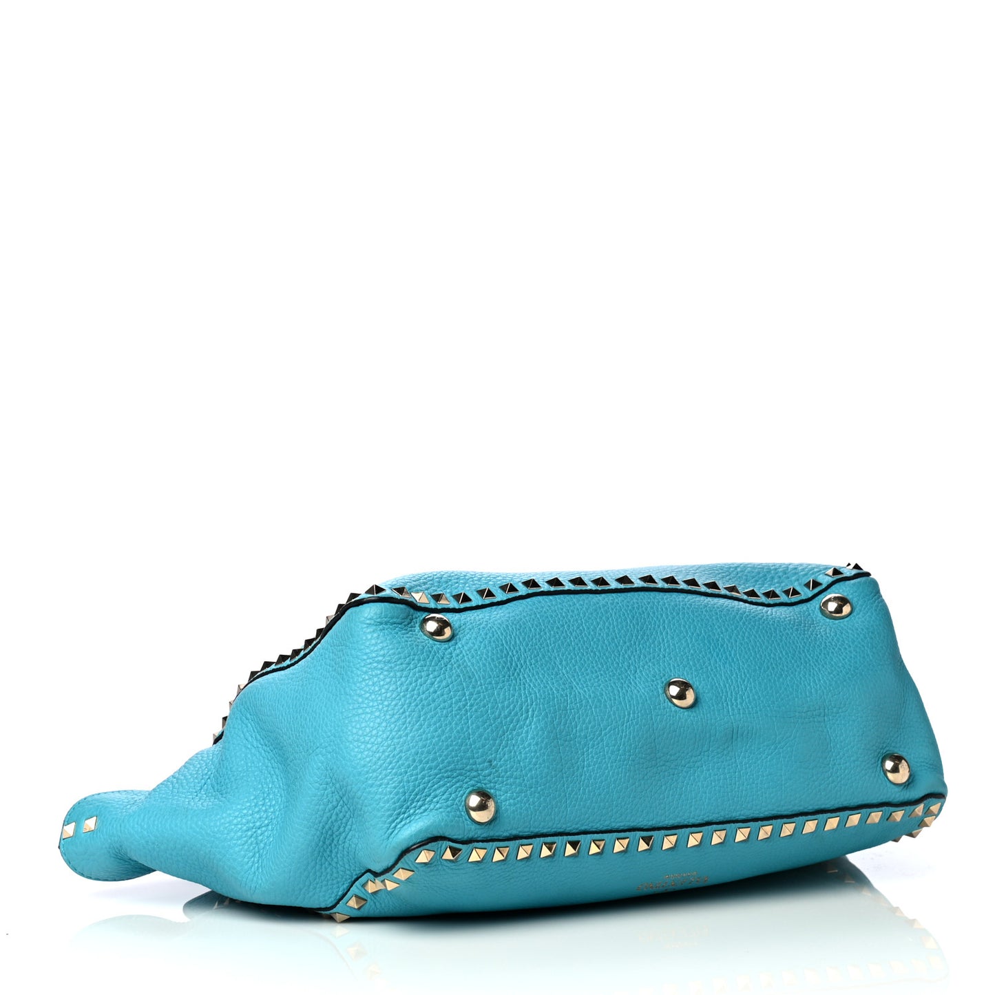 Pebbled Calfskin Medium Rockstud Tote Parrot