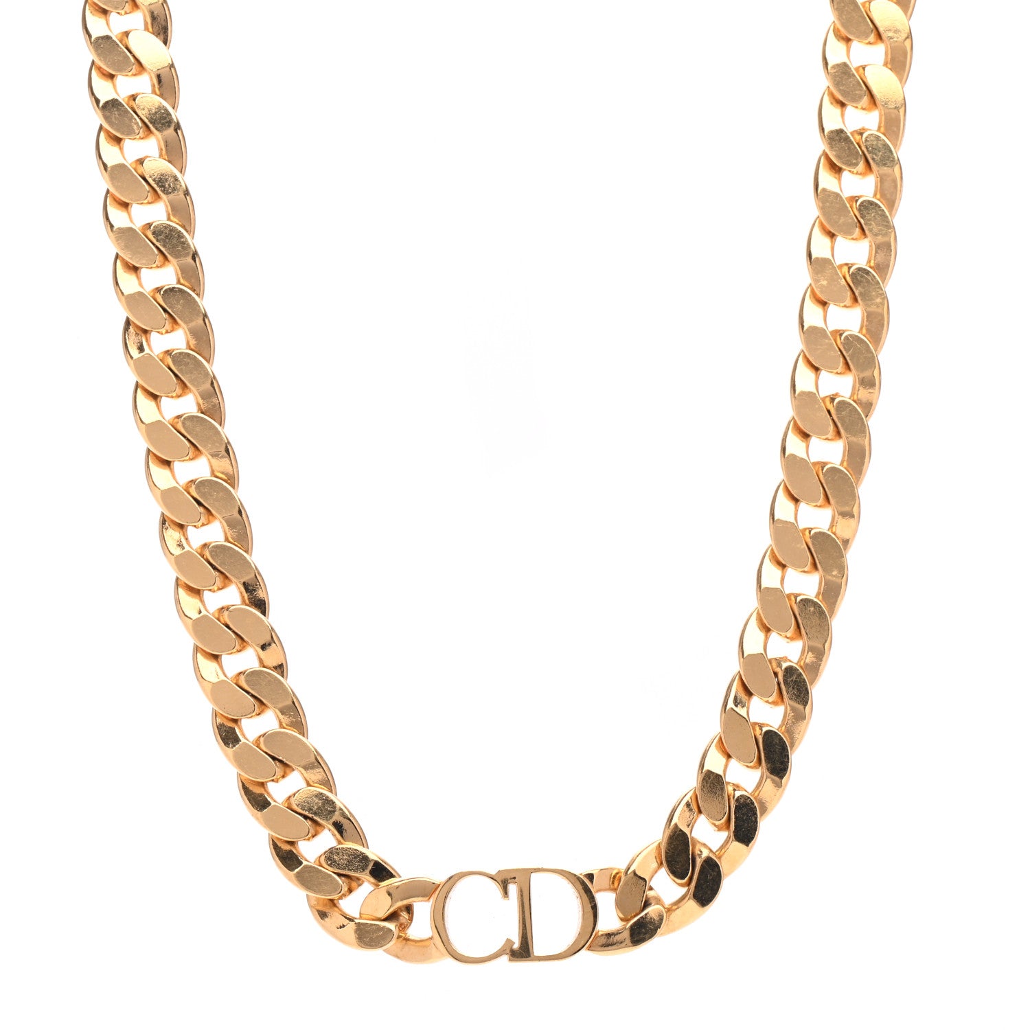 Christian Dior Metal Danseuse Etoile Chain Choker Necklace Gold 1 of 5