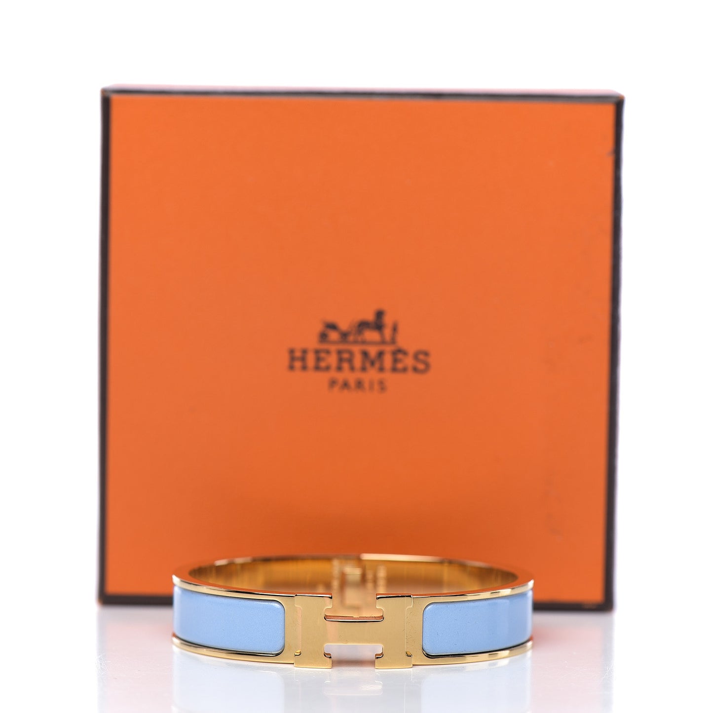 Enamel Narrow Clic Clac H Bracelet GM Bleu Cielo