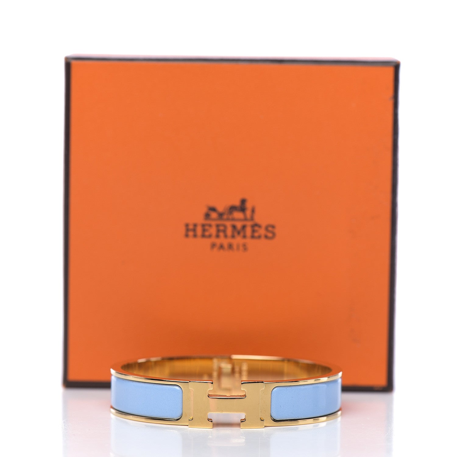 Hermes Enamel Narrow Clic Clac H Bracelet GM Bleu Cielo 4 of 4