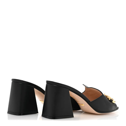 Gucci Nappa Horsebit 75mm Slide Sandals 37.5 Black 5 of 10