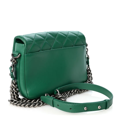 Chanel Calfskin Quilted Medium Rock My Shoulder Flap Green 3 of 11