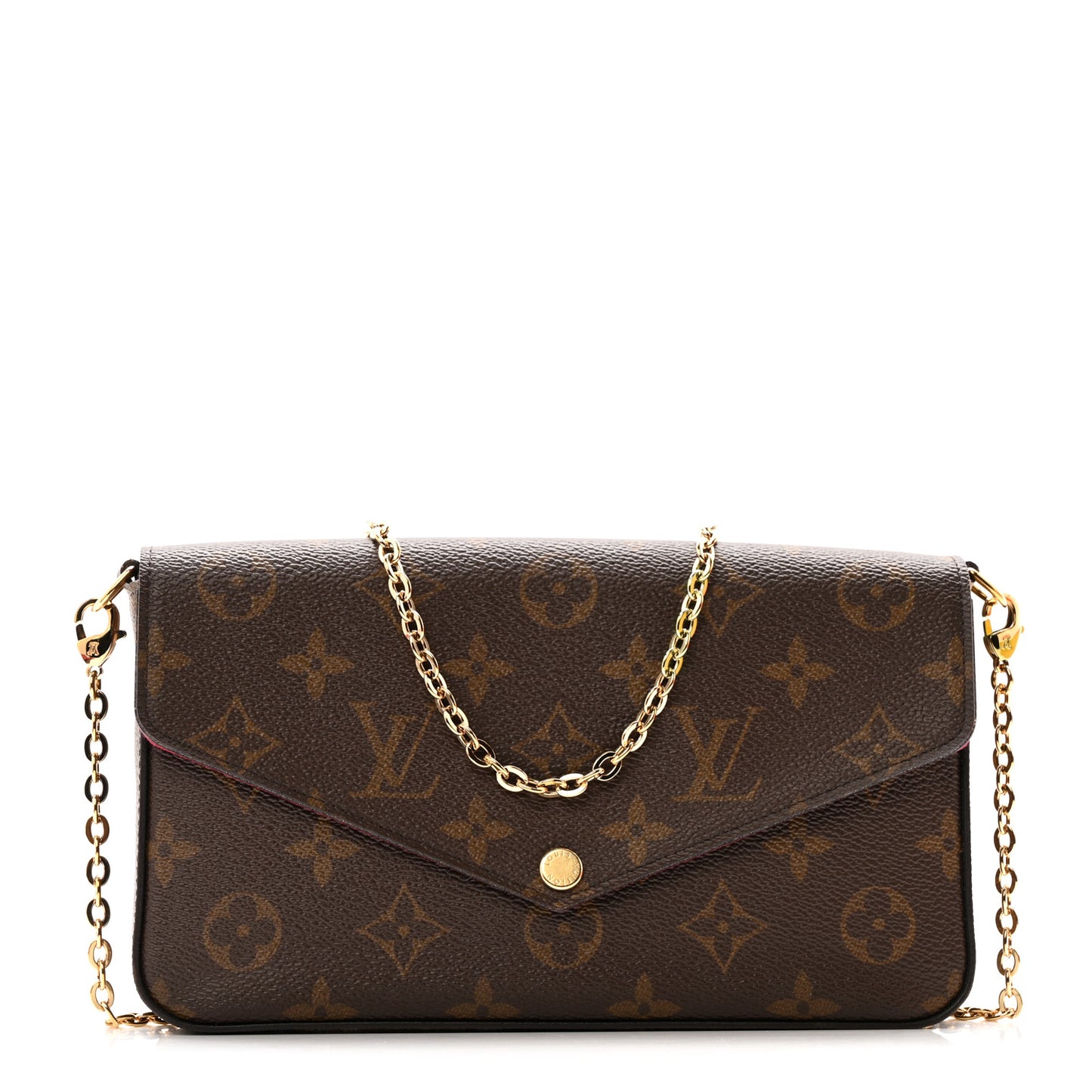 Monogram Pochette Felicie Chain Wallet Fuchsia