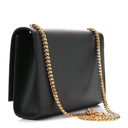 Saint Laurent Grain De Poudre Medium Classic Monogram Kate Satchel Black 3 of 11