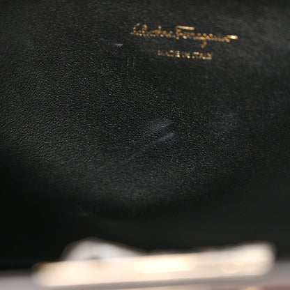 Salvatore Ferragamo Calfskin Large Studio Bag Wine Bone Black 11 of 14