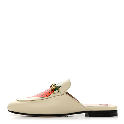 Gucci Malaga Kid Strawberry Womens Princetown Slippers 36 White 1 of 9
