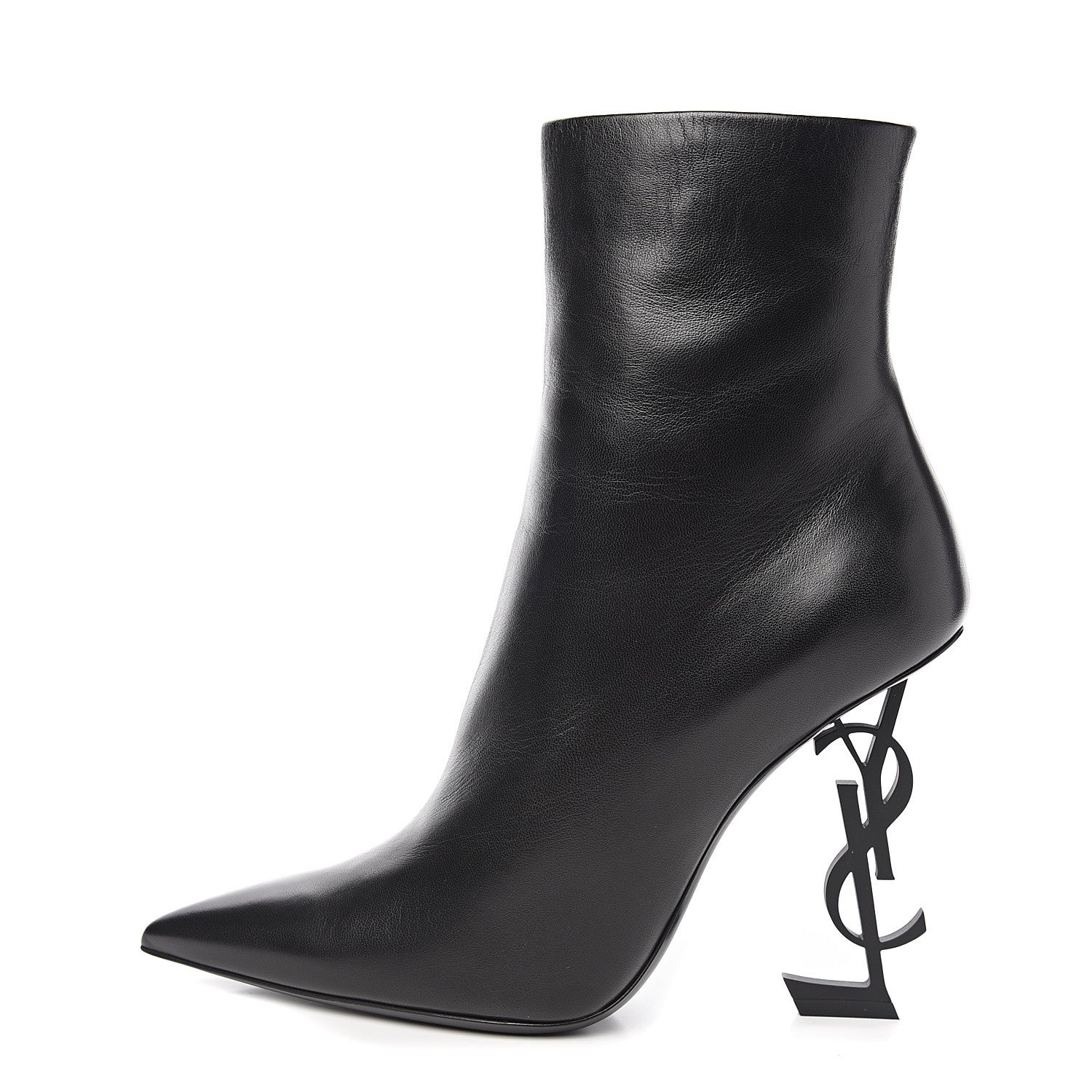 Saint Laurent Calfskin Opyum Ankle Boots 40 Black 1 of 9