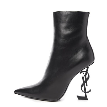 Saint Laurent Calfskin Opyum Ankle Boots 40 Black 1 of 9