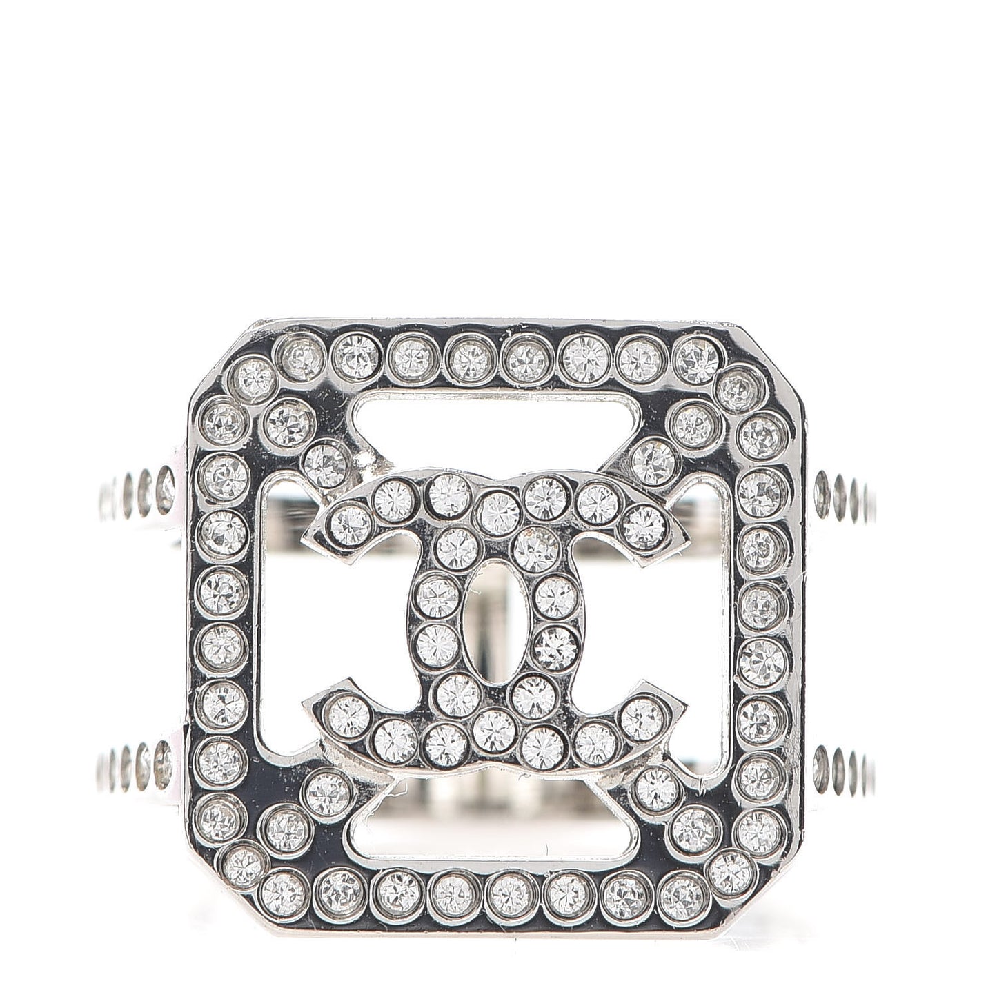 Crystal Square CC Ring 6.25 Silver
