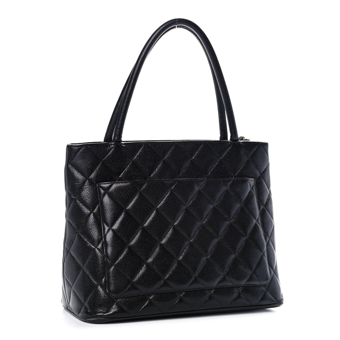 Caviar Quilted Medallion Tote Black