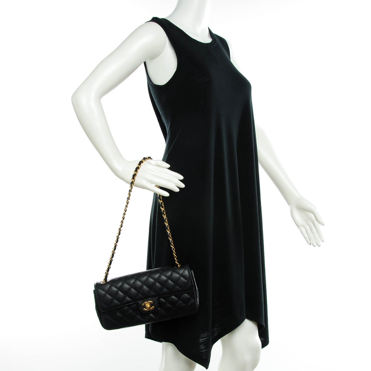 Caviar Quilted East West Flap Black