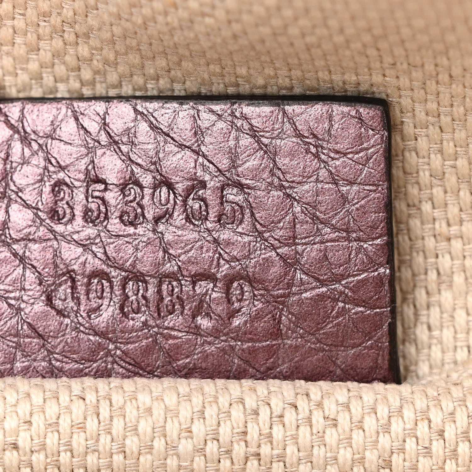 Gucci Metallic Pebbled Calfskin Mini Soho Chain Bag Purple 7 of 11