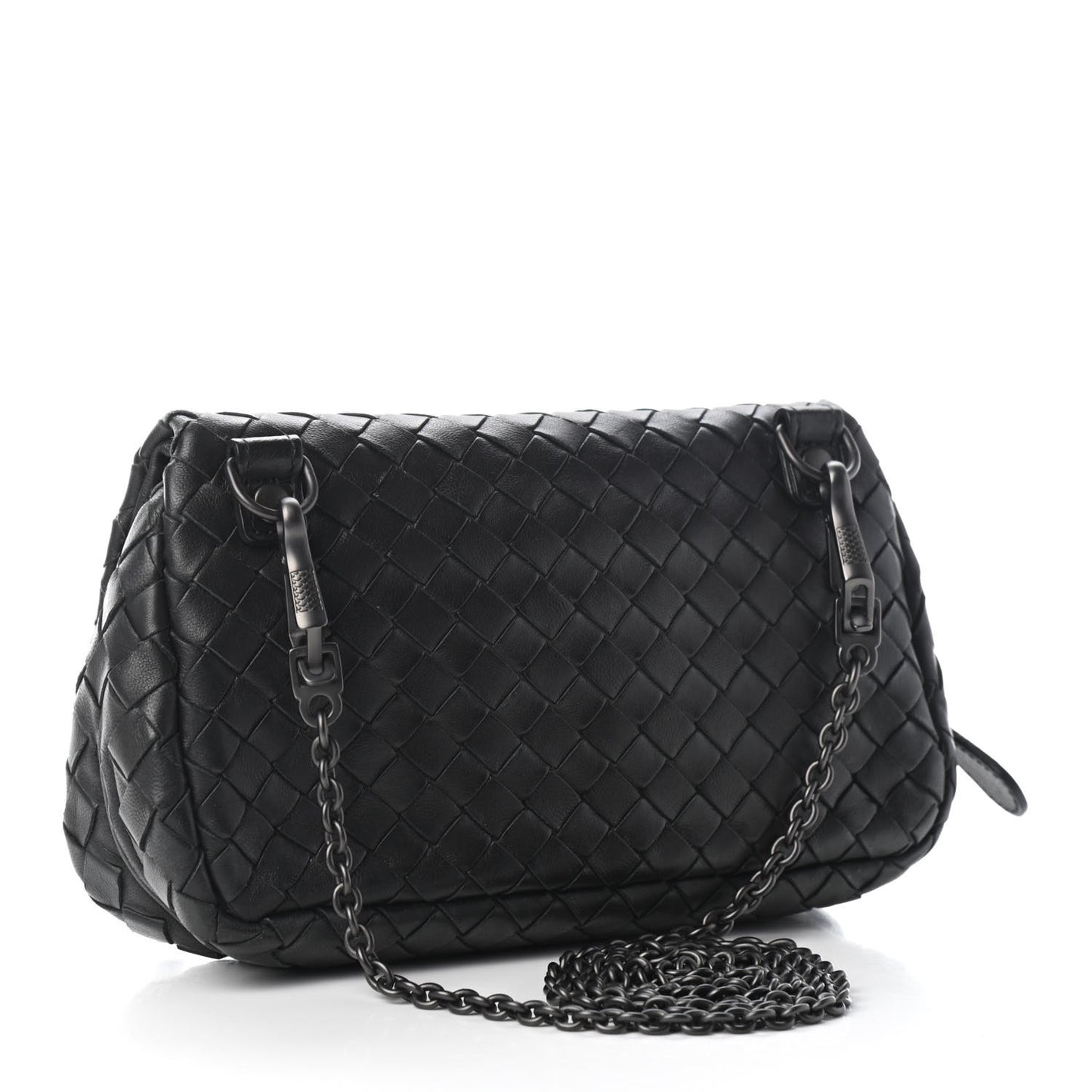 Nappa Intrecciato Small Chain Crossbody Black