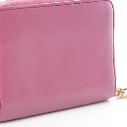 Gucci Pebbled Calfskin Soho Compact Disco Zip Around Wallet Peonia Flower 13 of 13