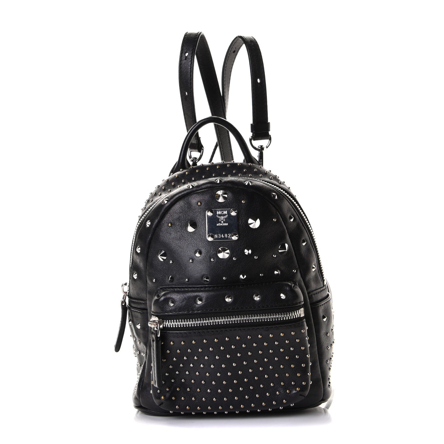 MCM Calfskin Stud X-Mini Stark Bebe Boo Backpack Black 1 of 6