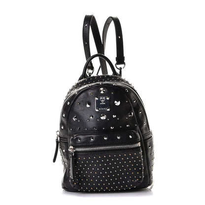 MCM Calfskin Stud X-Mini Stark Bebe Boo Backpack Black 1 of 6
