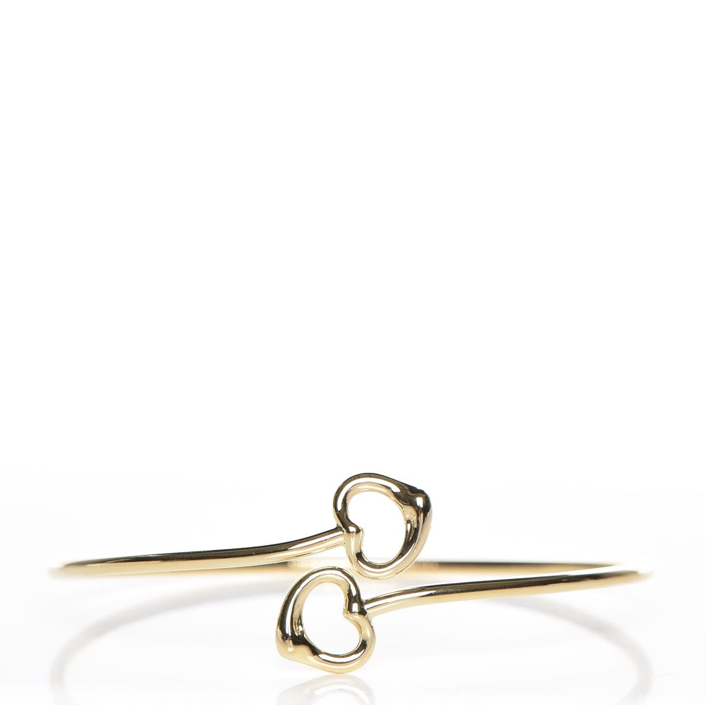 18K Yellow Gold Elsa Peretti Double Open Heart Bangle