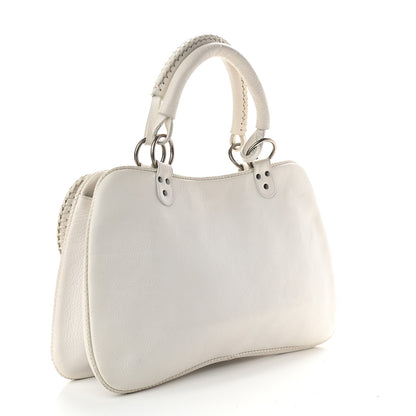 Christian Dior Calfskin Braided Gaucho Double Saddle Bag White 2 of 10