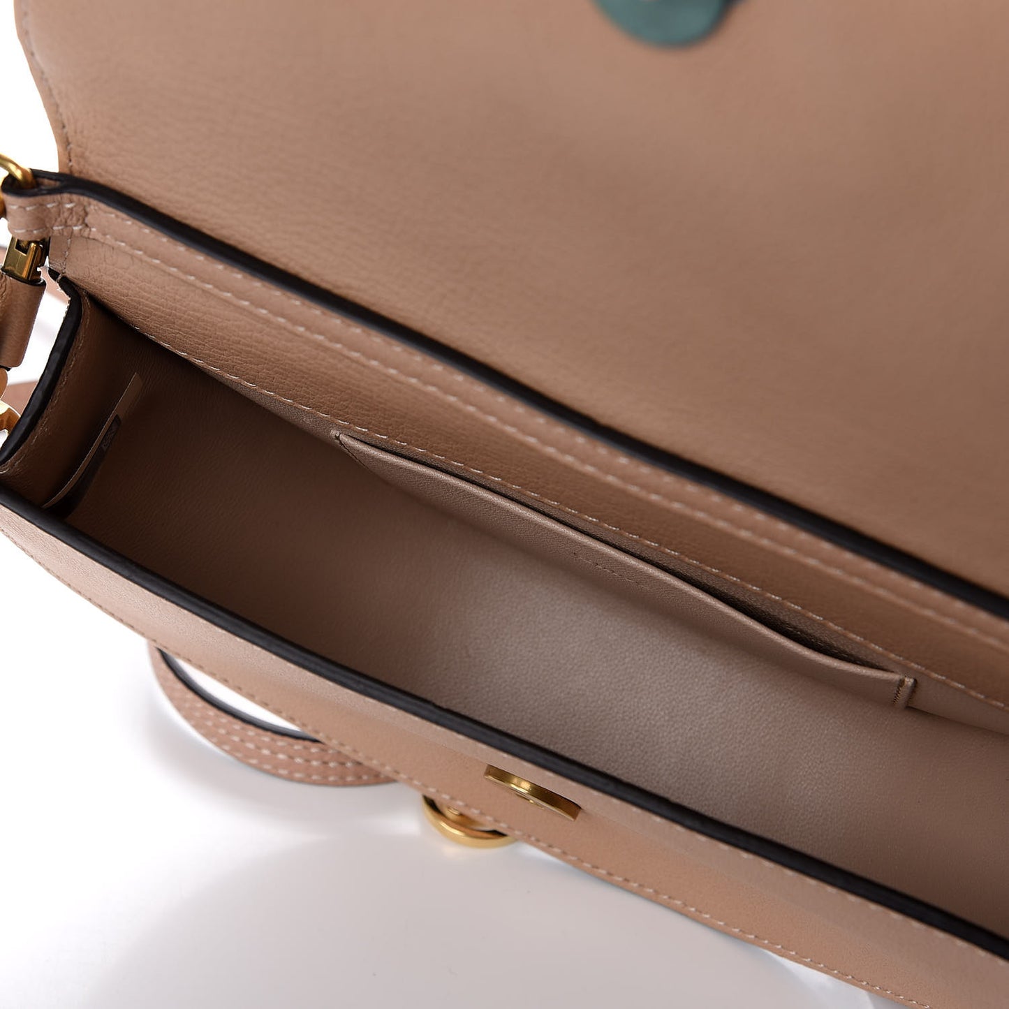 Calfskin Small Nile Bracelet Minaudiere Bag Biscotti Beige