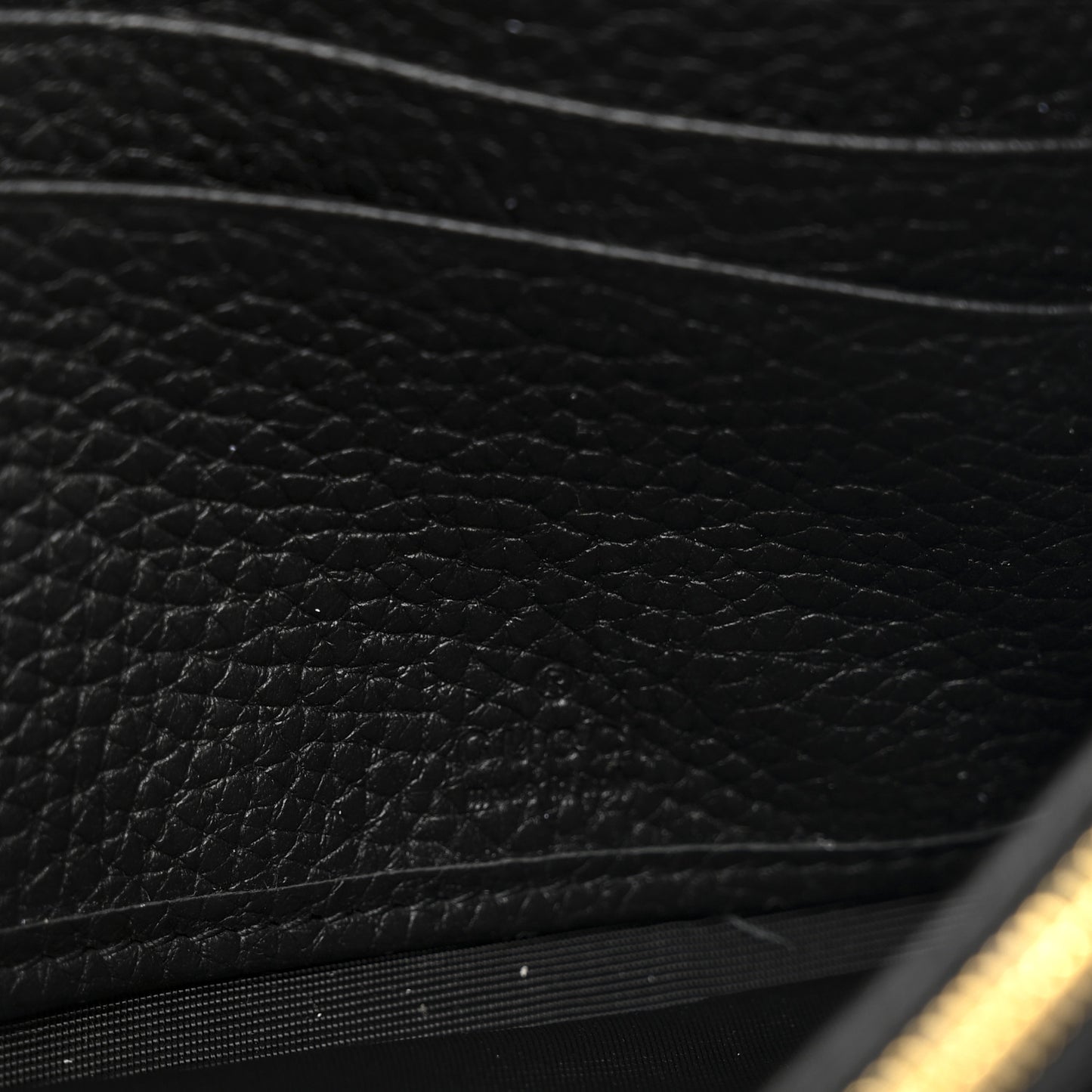 Pebbled Calfskin Jackie 1961 Chain Wallet Black Black