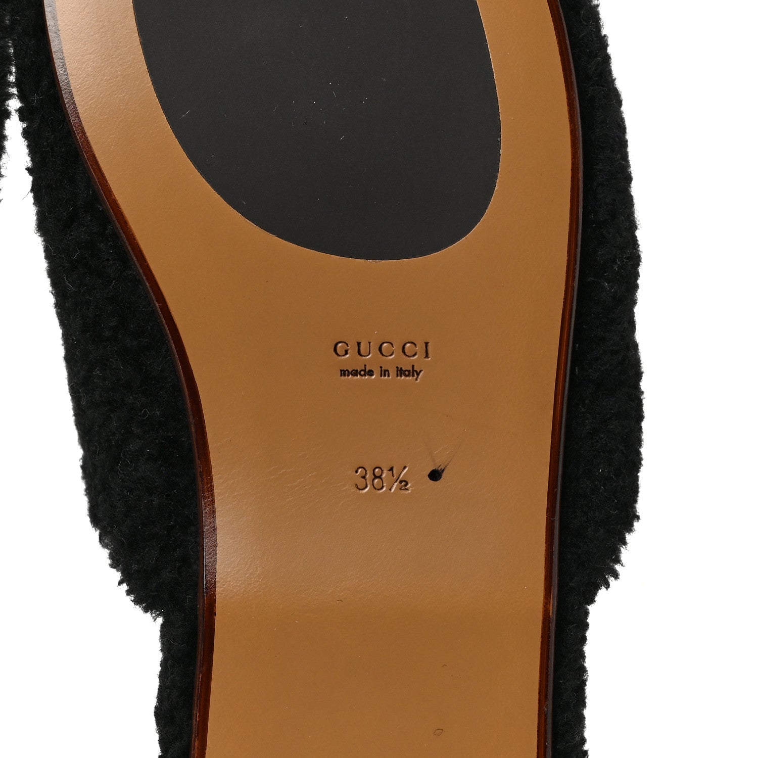 Gucci Shearling Interlocking G Womens Eileen Slippers 38.5 Black Butterscotch 6 of 8