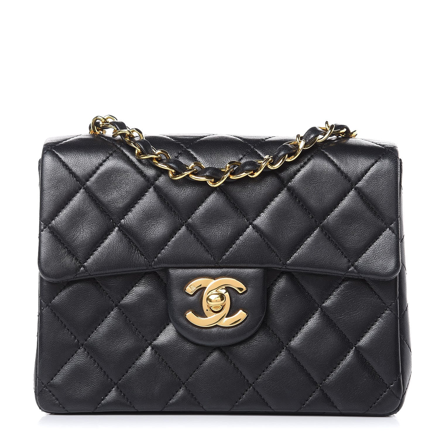 Chanel Lambskin Quilted Mini Square Flap Black 1 of 12