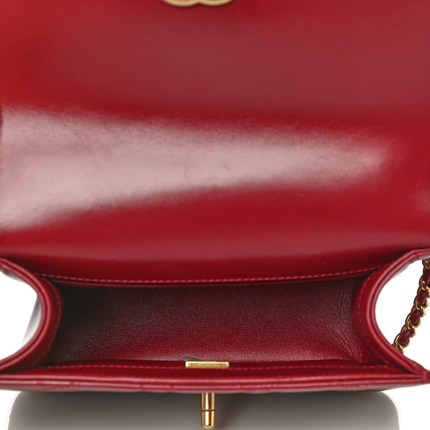 Calfskin Quilted Mini Perfect Fit Flap Burgundy