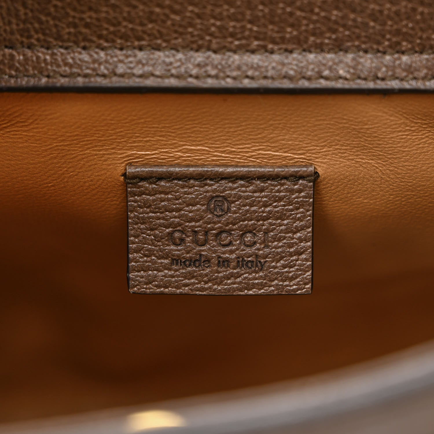 Gucci Monogram Jumbo GG Textured Dollar Calfskin Mini Diana Tote Bag Camel Ebony New Acero 6 of 11