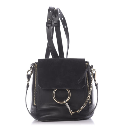 Chloe Suede Calfskin Small Faye Backpack Black 1 of 11