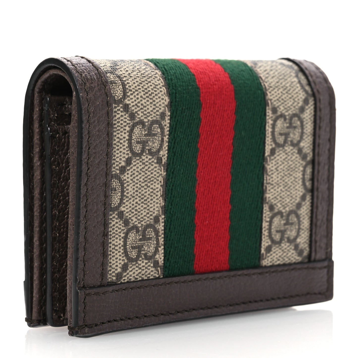 GG Supreme Monogram Web Ophidia Card Case Beige New Acero