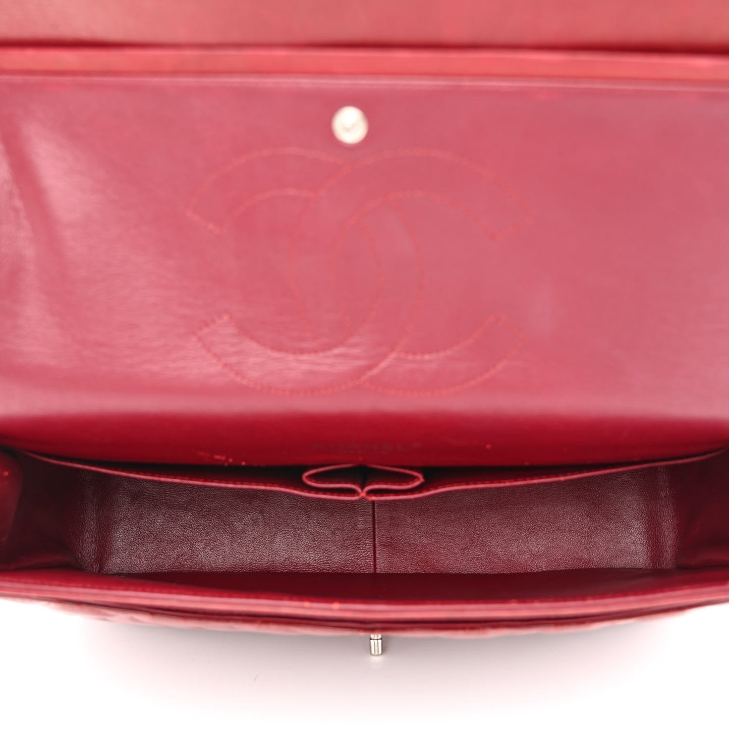 Patent Quilted Maxi Double Flap Red