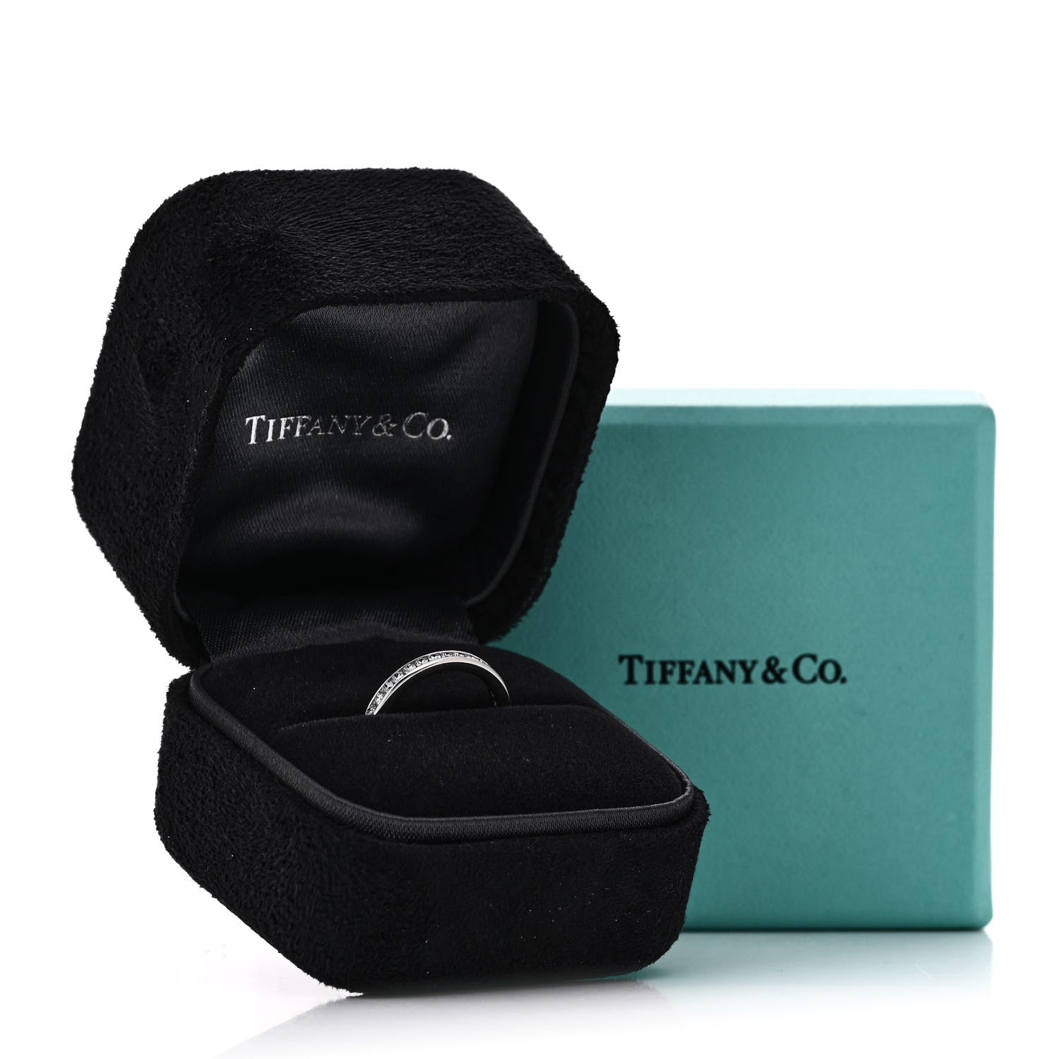 Tiffany Platinum Diamond .25ctw Half Circle Wedding Band Ring 46 3.75 6 of 6