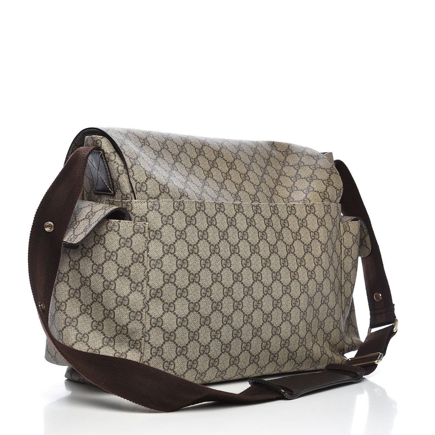 Gucci GG Plus Monogram Messenger Diaper Bag Dark Brown 3 of 12