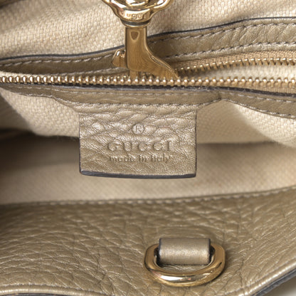 Gucci Metallic Pebbled Calfskin Medium Soho Chain Shoulder Bag Golden Beige 6 of 14