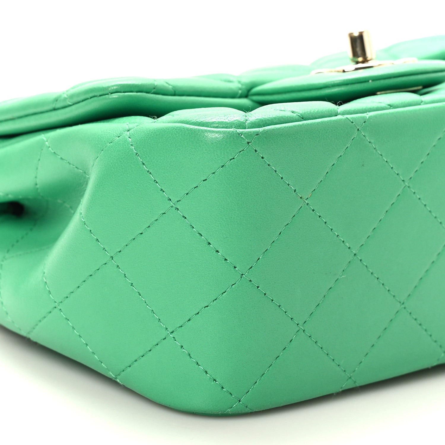Chanel Lambskin Quilted Mini Square Flap Green 8 of 9
