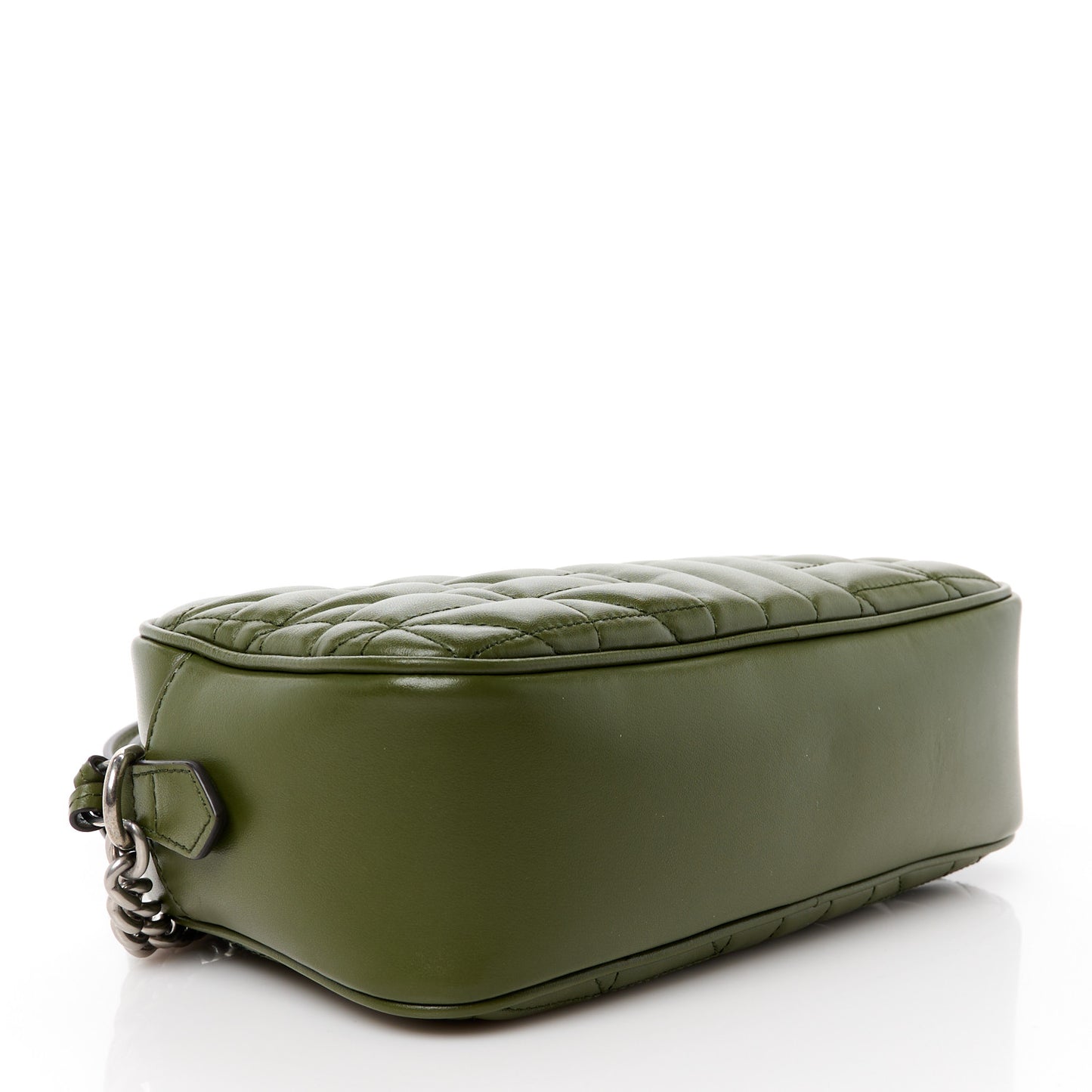 Calfskin Matelasse Aria Small GG Marmont Chain Shoulder Bag Military Wood