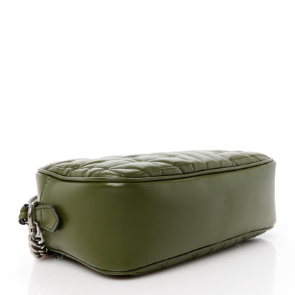 Gucci Calfskin Matelasse Aria Small GG Marmont Chain Shoulder Bag Military Wood 4 of 11