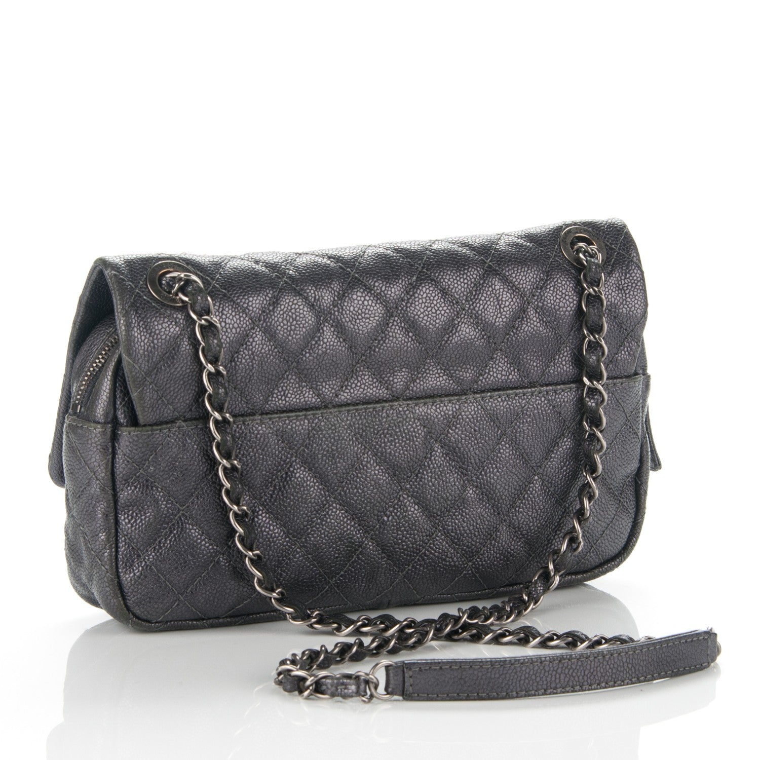 Chanel Iridescent Caviar Quilted Small Chic Flap Dark Silver 3 of 7