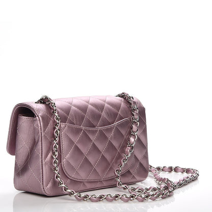 Chanel Metallic Calfskin Quilted Mini Rectangular Flap Pink 3 of 8