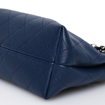 Chanel Caviar Quilted Small City Walk Hobo Navy Blue 10 of 10