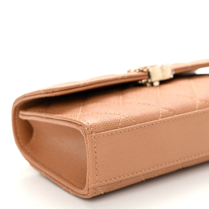 Chanel Caviar Quilted Chain Match Top Handle Phone Holder With Chain Beige 8 of 10