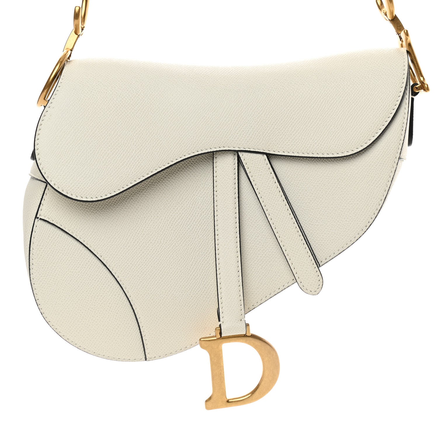 Christian Dior Grained Calfskin Saddle Bag White 8 of 11