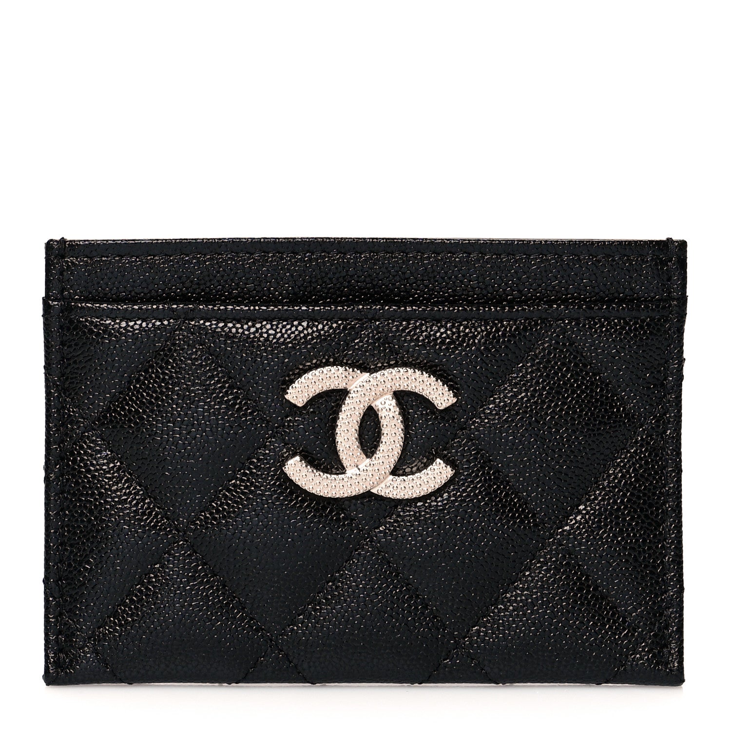 Chanel Caviar Quilted Studded CC Card Holder Black 1 of 9