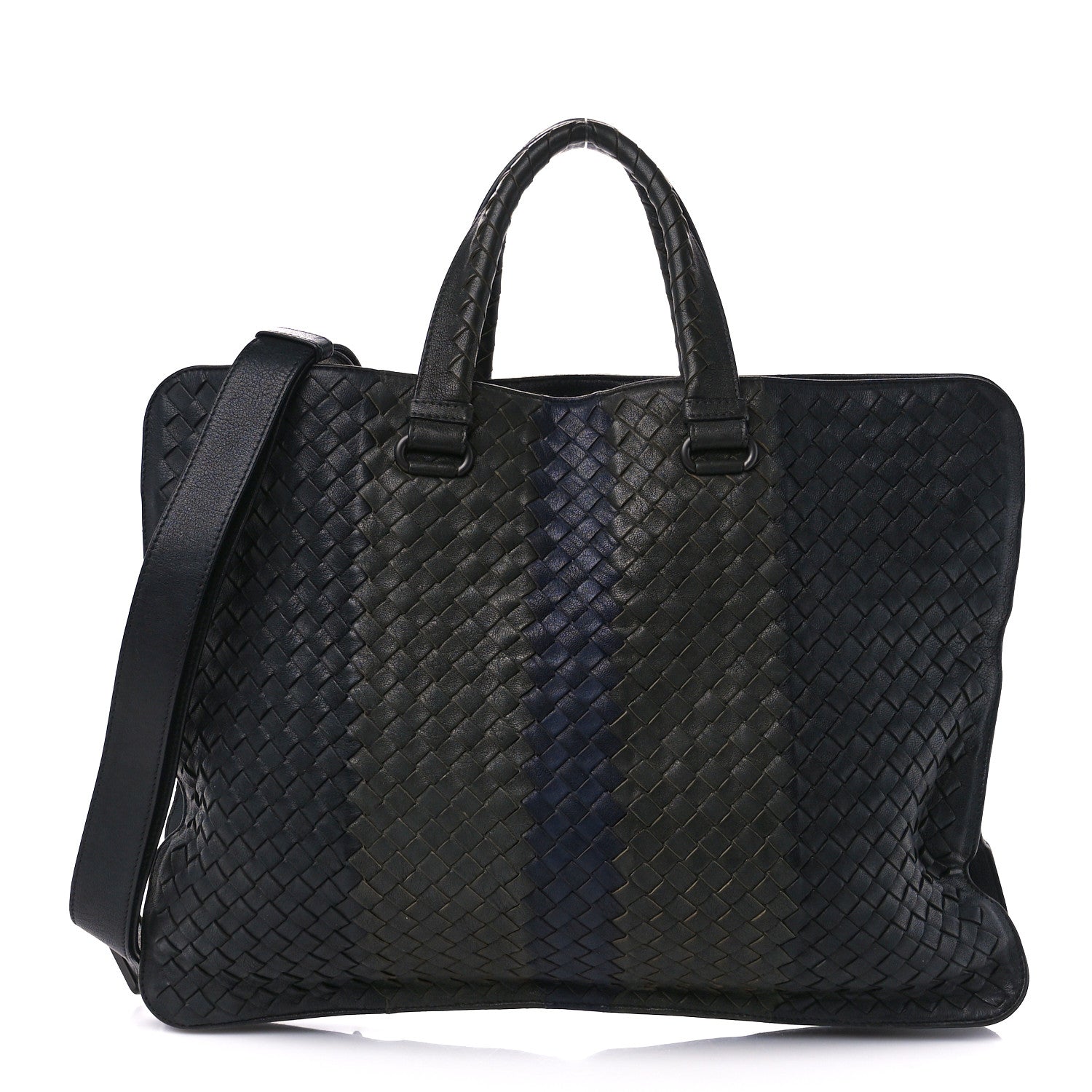 Bottega Veneta Intrecciato Briefcase Blue Gray 1 of 13