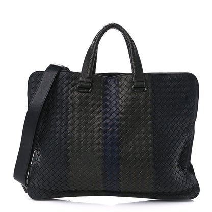 Bottega Veneta Intrecciato Briefcase Blue Gray 1 of 13
