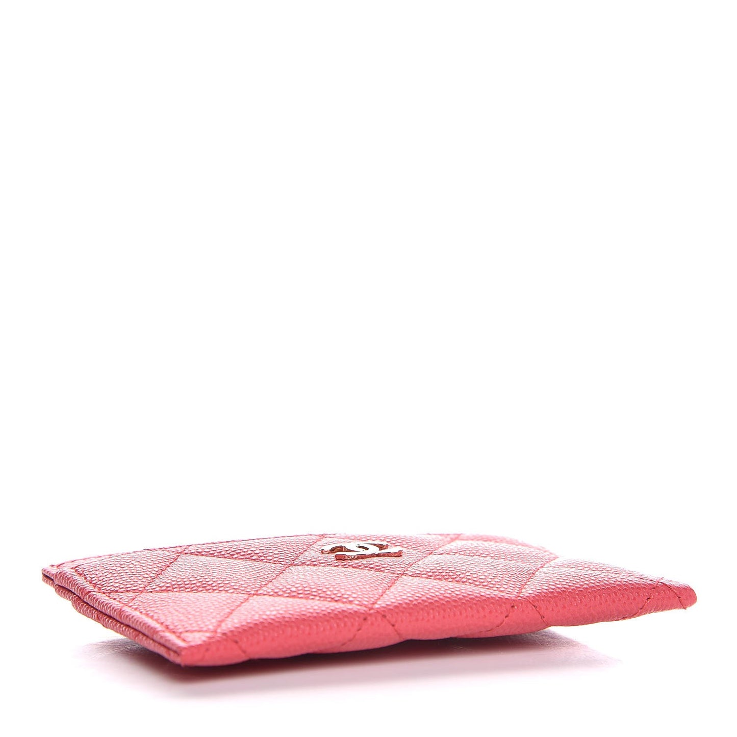 Caviar Quilted Card Holder Pink
