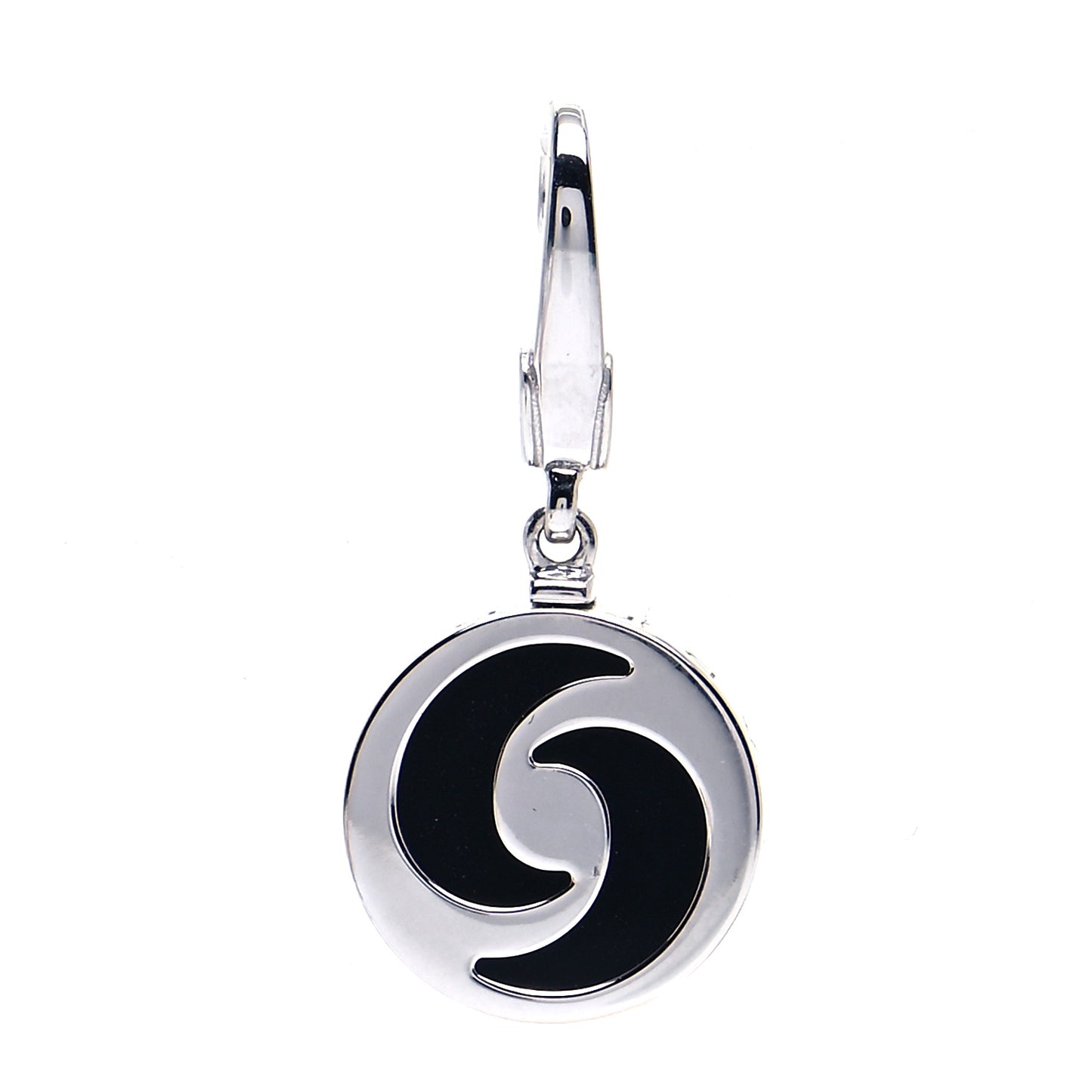 18K White Gold Black Onyx Optical Charm Pendant